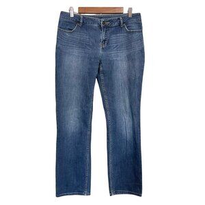 Simply Vera Women's Blue Flap Back Pocket Stretch Straight Leg Ankle Jeans Sz 10